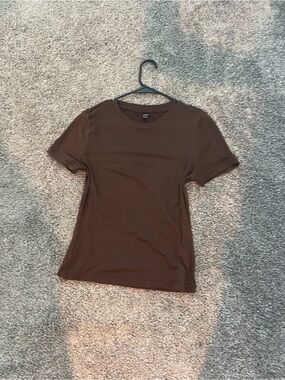 SHEIN Brown Short Sleeve Tee